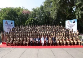 Union Home Minister and Minister of Cooperation Amit Shah interacts with IPS probationers of 2023 batch (76 RR) in New Delhi